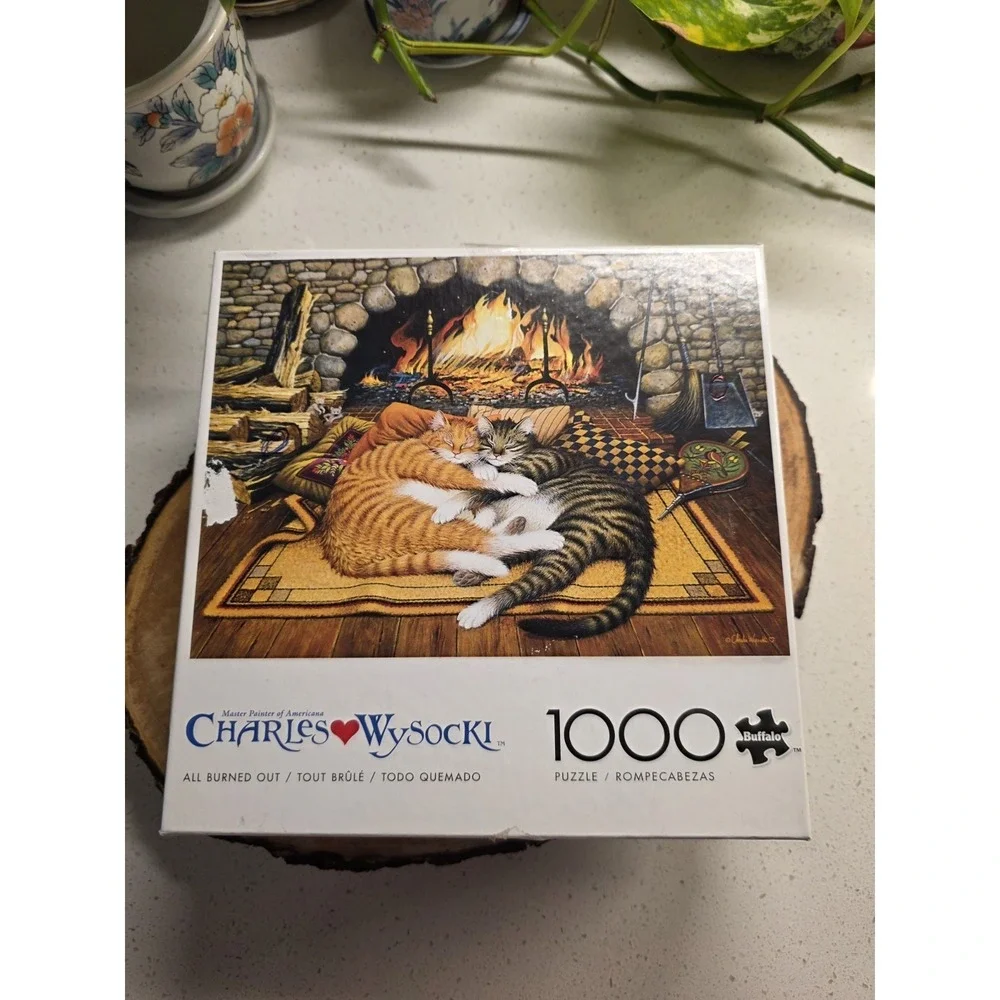 Buffalo Games Charles Wysocki ALL BURNED OUT 1000 pieces Jigsaw Puzzle CATS